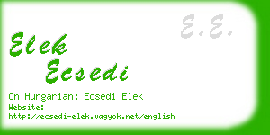 elek ecsedi business card